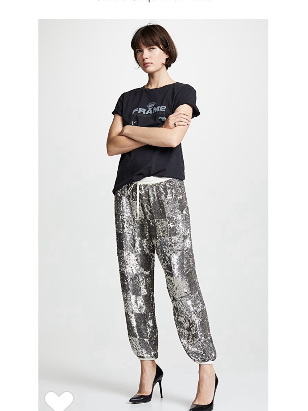 Retrofete Silver Sequin Jogger Pants